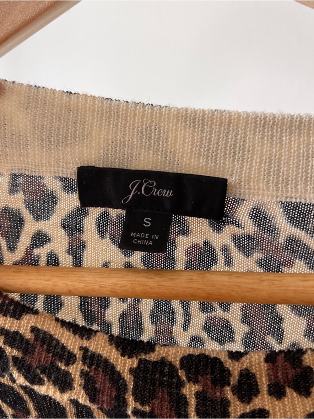 J. Crew Leopard Print Long Sleeve Merino Wool Size S - Picture 2 of 4